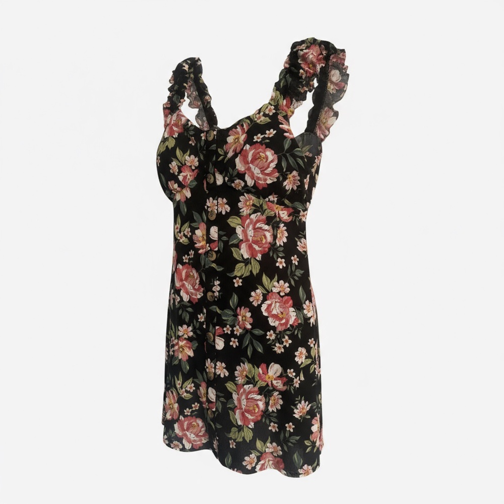 No Boundaries Black Floral Dress - Picture 1 of 3